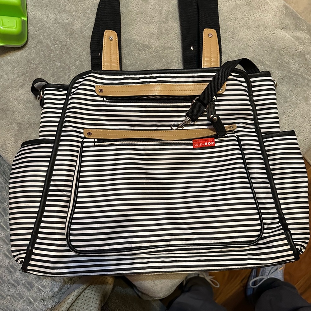 Skip‎ Hop Black and White Striped Kids Bag